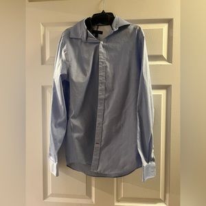 Tommy Hilfiger Blue Oxford Slim Fit Cotton Dress Shirt, Size 15 Neck